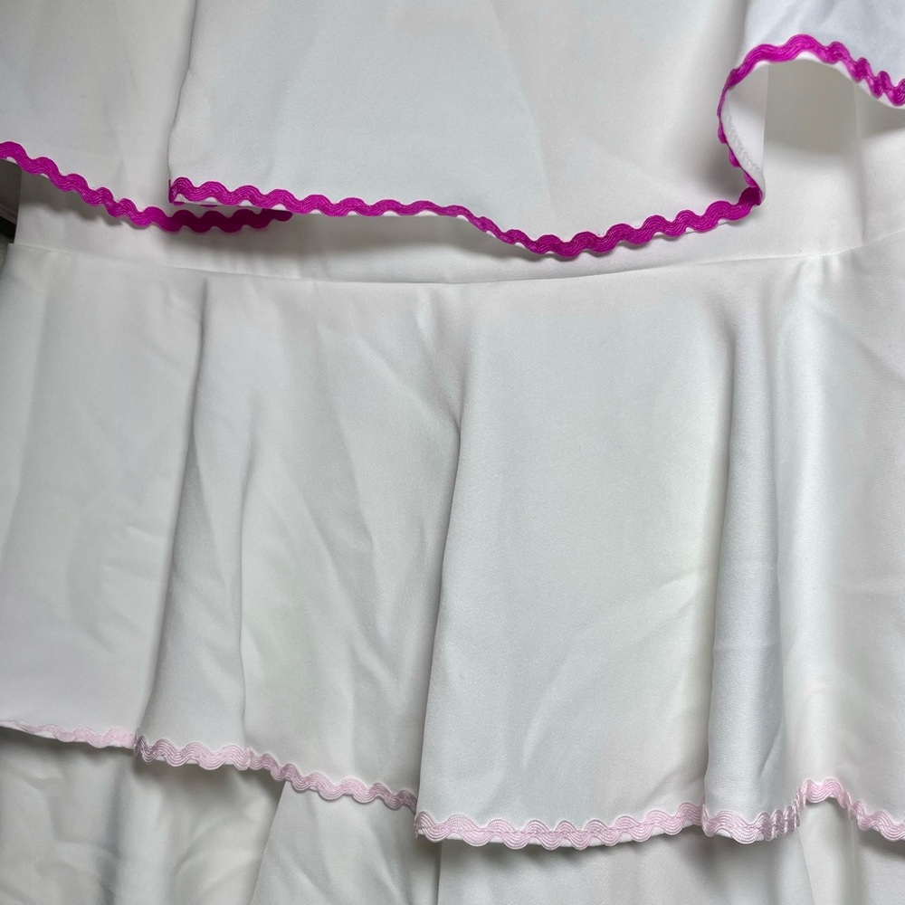 TECE tired ruffle dress with color trim - Picture 6 of 7